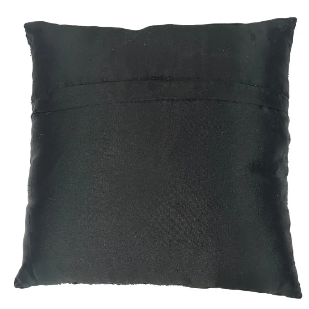 Poison Skull & Crossbones Decorative Throw Pillow Black White Beaded Goth Death